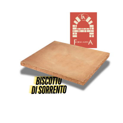 Refractory pizza stone, square Sorrento Biscuit measuring 30 cm x 30 cm with a thickness of up to 3 cm